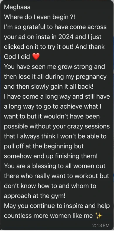 WhatsApp message from a client